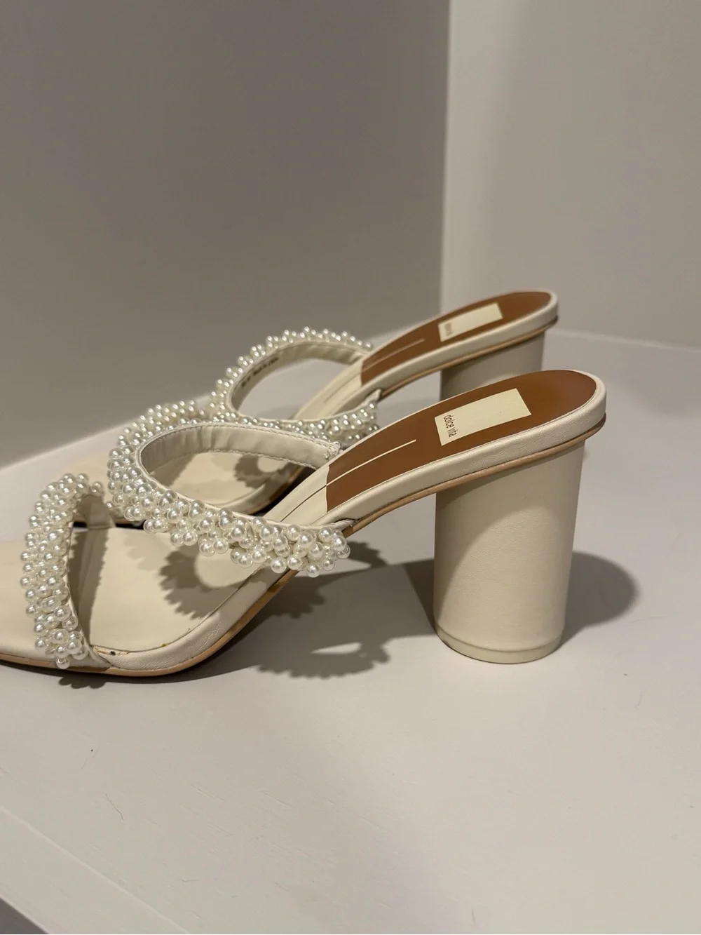 Dolce Vita Noel White Ivory Block Heel